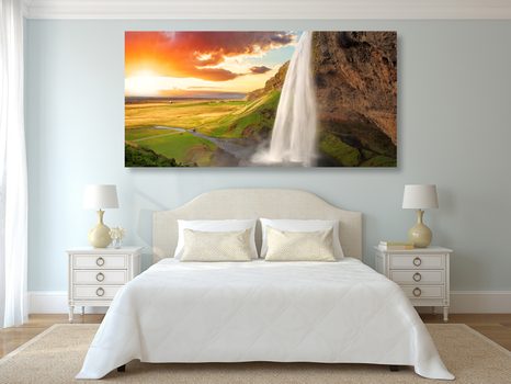 OBRAZ MAJESTÁTNÍ VODOPÁD NA ISLANDU - OBRAZY VODOPÁD - OBRAZY
