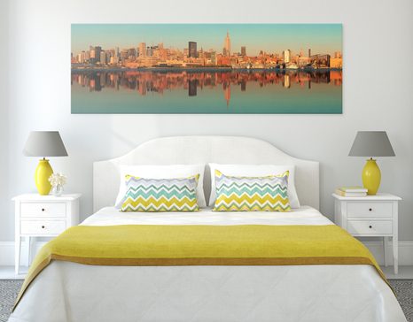 SLIKA OČARLJIV NEW YORK V VODNEM ODSEVU - SLIKE MESTA - SLIKE