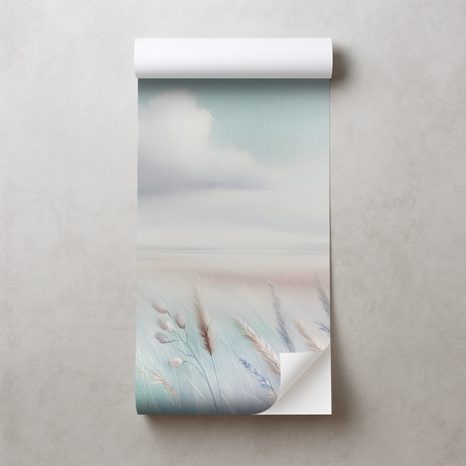 SAMOLEPÍCÍ FOTOTAPETA JEMNÉ PASTELOVÉ LOUKY A OBLOHA - TAPETY POLE A LOUKY - TAPETY