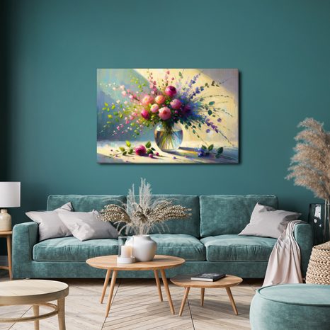 OBRAZ KYTICE RŮŽÍ VE VÁZE - OBRAZY RŮŽE - OBRAZY