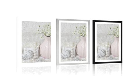 POSTER WITH MOUNT LUXURIOUS SHABBY CHIC STILL LIFE - VINTAGE AND RETRO - POSTERS