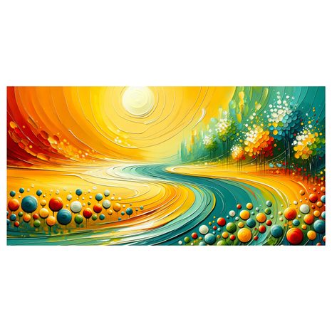 OBRAZ ZLATÁ KRAJINA SE SLUNCEM - OBRAZY PŘÍRODY A KRAJINY - OBRAZY