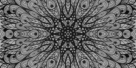 OBRAZ JEDINEČNÝ ETNICKÝ ORNAMENT V ČERNOBÍLÉM PROVEDENÍ - ČERNOBÍLÉ OBRAZY - OBRAZY