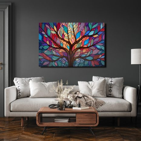 OBRAZ BAREVNÝ STROM ŽIVOTA - OBRAZY STROMY ŽIVOTA - OBRAZY