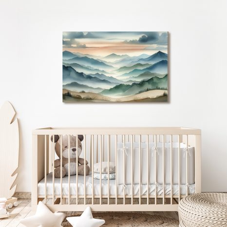 OBRAZ TICHÉ HORY V RANNÍ MLZE - OBRAZY HORY - OBRAZY