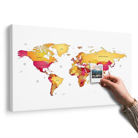 WANDBILD AUF KORK WELTKARTE IN FARBEN - WANDBILDER AUF KORK - BILDER