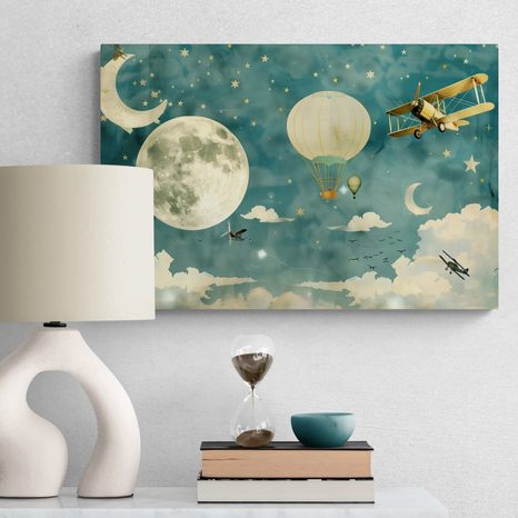 OBRAZ SNOVÁ OBLOHA S LIETADLAMI - OBRAZY VESMÍRU A HVIEZD - OBRAZY
