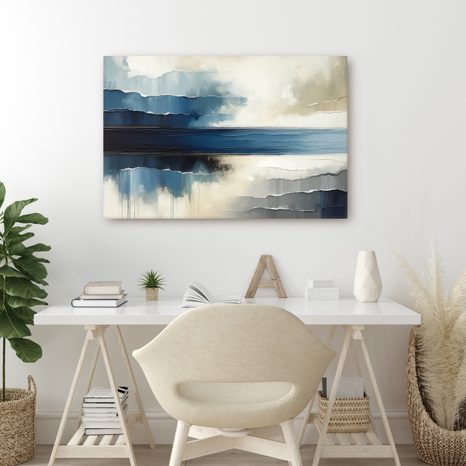 WANDBILD BERÜHRUNGEN DER WELLEN AM UNENDLICHEN HORIZONT - WANDBILDER ABSTRAKTE FORMEN - BILDER