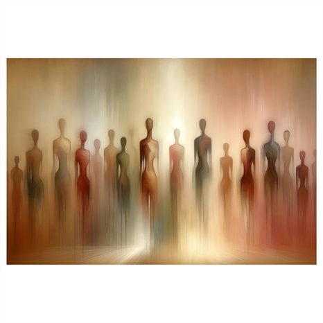 SLIKA APSTRAKTNE FIGURE U MAGLI - SLIKE LJUDI - SLIKE