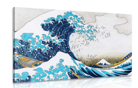 CANVAS PRINT REPRODUCTION OF THE GREAT WAVE OFF KANAGAWA - KATSUSHIKA HOKUSAI - PICTURES OF NATURE AND LANDSCAPE - PICTURES