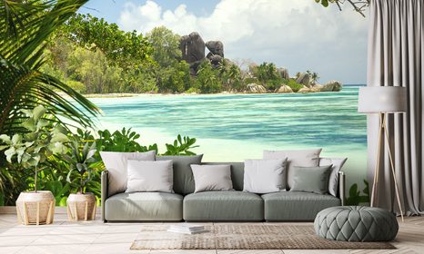 SAMOLEPÍCÍ FOTOTAPETA NÁDHERNÁ PLÁŽ NA OSTROVĚ LA DIGUE - SAMOLEPÍCÍ TAPETY - TAPETY