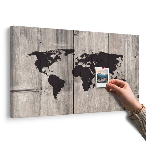 QUADRO IN SUGHERO – MAPPA SU SFONDO DI LEGNO - QUADRI SU SUGHERO - STAMPE E QUADRI