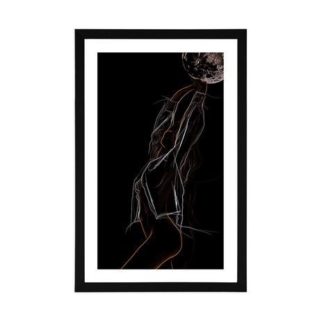 POSTER MIT PASSEPARTOUT SCHÖNHEIT DER WEIBLICHEN FIGUR - FRAUEN - POSTER