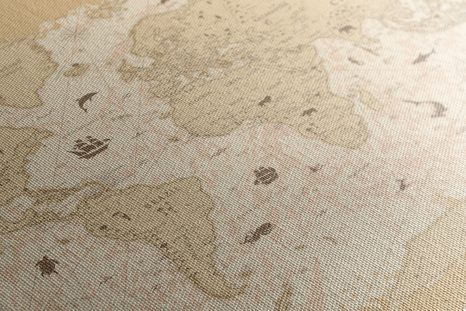 STAMPA SU TELA – MAPPA IN TONALITÀ BEIGE - QUADRI MAPPE - STAMPE E QUADRI