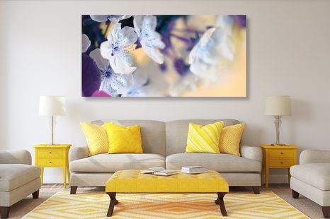 OBRAZ ROZKVETLÁ VĚTVIČKA TŘEŠNĚ - OBRAZY KVĚTŮ - OBRAZY