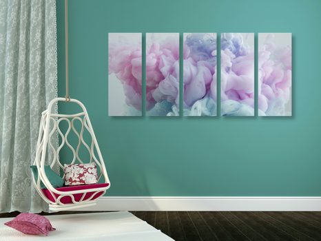 5-DÍLNÝ OBRAZ ABSTRAKCE BAREV - ABSTRAKTNÍ OBRAZY - OBRAZY