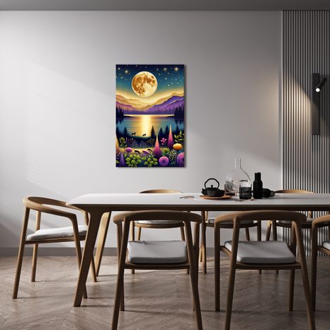 OBRAZ KOUZELNÁ NOČNÍ KRAJINA S MĚSÍCEM - PICTURES - 🔥 TOTAL SALE 🔥