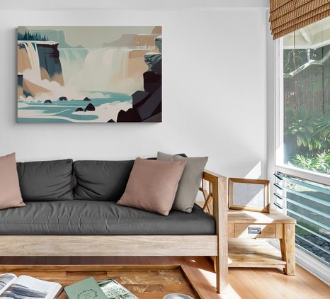 OBRAZ MODERNÍ PROVEDENÍ VODOPÁDU - OBRAZY VODOPÁD - OBRAZY