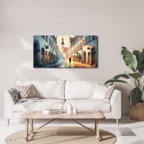 OBRAZ ULIČKA PŘI SVÍTÁNÍ - OBRAZY MĚSTA - OBRAZY