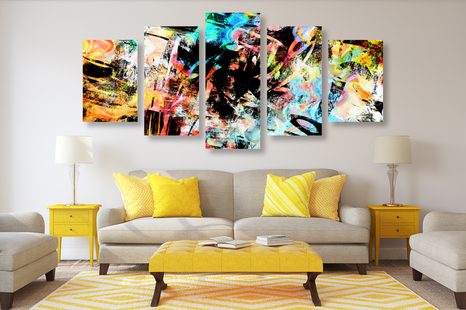TABLOU 5-PIESE ARTĂ GRAFFITI UNICE - TABLOURI POP ART - TABLOURI