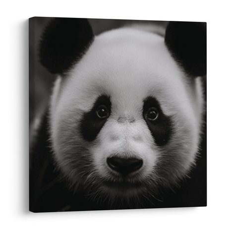 WANDBILD PANDA AUF SCHWARZEM HINTERGRUND - BILDER TIERE - BILDER