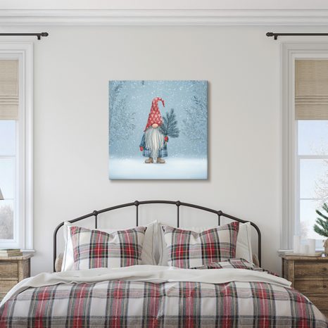 WEIHNACHTLICHES WANDBILD FESTLICHE ATMOSPHÄRE MIT EINEM WICHTEL - WEIHNACHTS- UND WINTERBILDER - BILDER