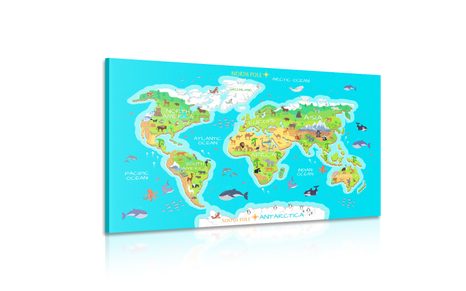 TABLOU HARTA GEOMETRICĂ A LUMII PENTRU COPII - TABLOURI PENTRU COPII - TABLOURI