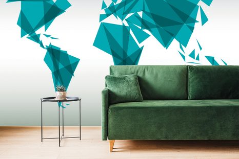 SAMOLEPÍCÍ TAPETA GEOMETRICKÁ MAPA SVĚTA - SAMOLEPÍCÍ TAPETY - TAPETY