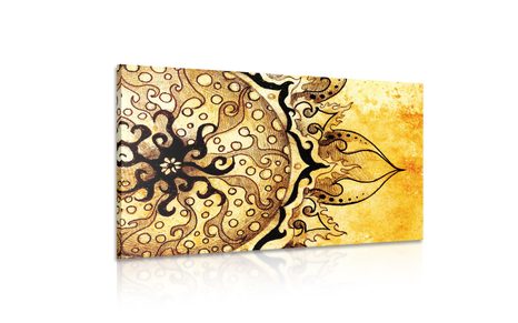 КАРТИНА НА ПЛАТНО – МАНДАЛА С ВИНТИДЖ НОТКА - ФЪН ШУЙ КАРТИНИ - КАРТИНИ