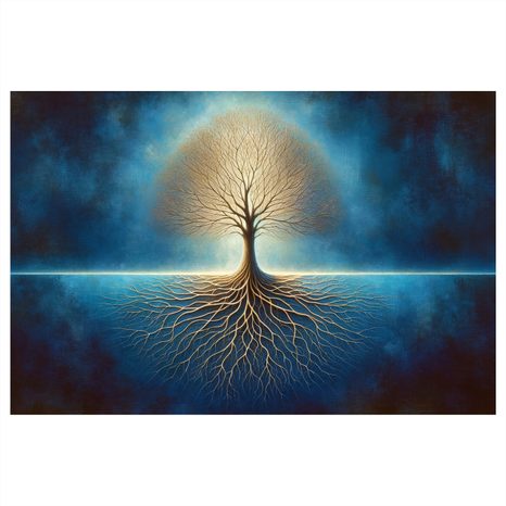 OBRAZ STROM ŽIVOTA V MODRÉM - OBRAZY STROMY ŽIVOTA - OBRAZY