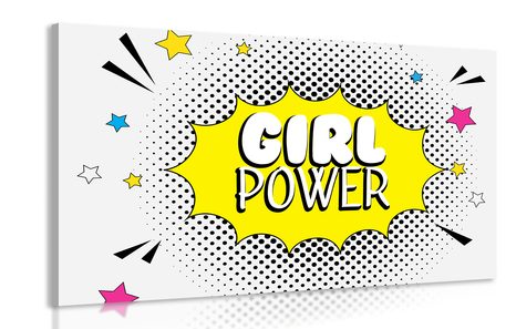 IMPRESSION SUR TOILE AVEC UNE INSCRIPTION POP ART - GIRL POWER - POP ART IMPRESSIONS SUR TOILE - IMPRESSION SUR TOILE