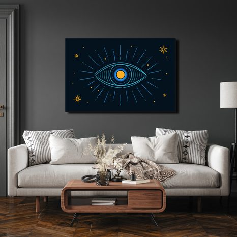TABLEAU SUR TOILE – ŒIL MYSTIQUE DANS LES ÉTOILES - TABLEAUX PAR THÈME - TABLEAUX