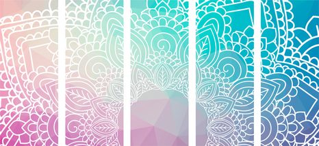 5-DÍLNÝ OBRAZ PRVKY MANDALY - OBRAZY FENG SHUI - OBRAZY