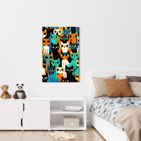 OBRAZ PESTRÁ KOČIČÍ MOZAIKA - PICTURES CATS - PICTURES