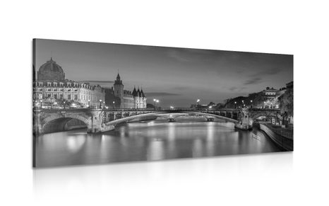 CANVAS PRINT A DAZZLING PANORAMA OF PARIS IN BLACK AND WHITE