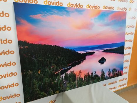 STAMPA SU TELA – LAGO AL TRAMONTO - QUADRI DI NATURA E PAESAGGIO - STAMPE E QUADRI