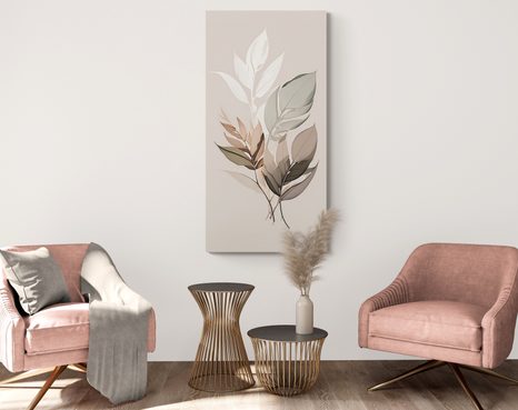 STAMPA SU TELA – FOGLIE CON UN TOCCO DI MINIMALISMO - QUADRI ALBERI E FOGLIE - STAMPE E QUADRI