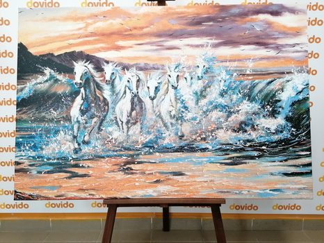 WANDBILD WASSERPFERDE - BILDER TIERE - BILDER