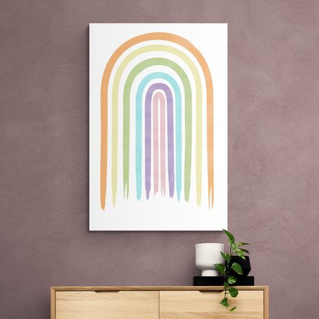 OBRAZ PASTELOVÁ DÚHA MID-CENTURY - ABSTRAKTNÉ OBRAZY - OBRAZY