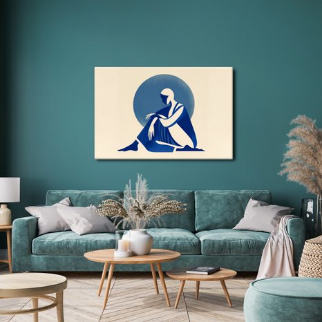 OBRAZ ŽENA V MODRÉM KLIDU - OBRAZY ŽENY - OBRAZY