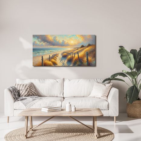 OBRAZ POBŘEŽÍ V TEPLÉM SVĚTLE - OBRAZY MOŘE A PLÁŽ - OBRAZY