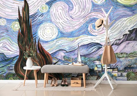 TAPET NOAPTE ÎNSTELATĂ - VINCENT VAN GOGH - TAPETURI - 🔥 REDUCERE TOTALÃ