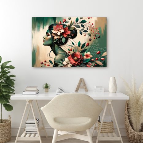 WANDBILD BLUMEN-GÖTTIN - WANDBILDER FRAUEN - BILDER