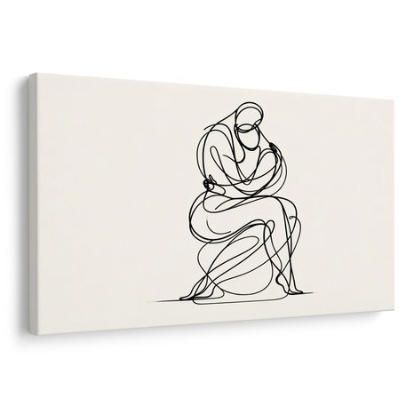 WANDBILD MINIMALISTISCHE ZEICHNUNG EINER FIGUR - BILDER MIT LIEBESMOTIVEN - BILDER