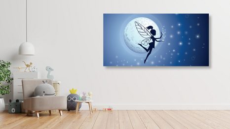 OBRAZ VÍLA V ÚPLŇKU MĚSÍCE - DĚTSKÉ OBRAZY - OBRAZY