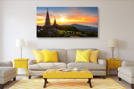 SLIKA JUTRANJE SONCE NAD TAJSKO - SLIKE NARAVE IN POKRAJINE - SLIKE