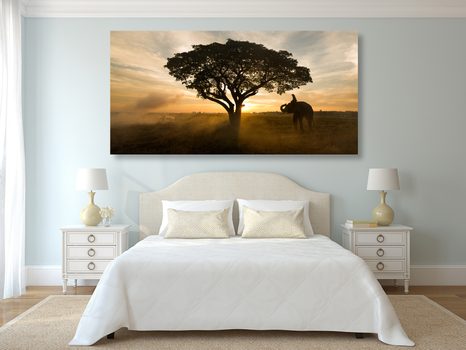 TABLOU ELEFANT LA RĂSĂRITUL DE SOARE - TABLOURI ANIMALE - TABLOURI