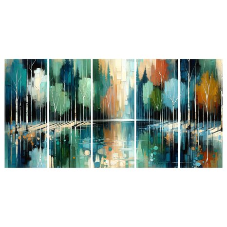 OBRAZ BAREVNÁ HARMONIE LESA - OBRAZY LES - OBRAZY