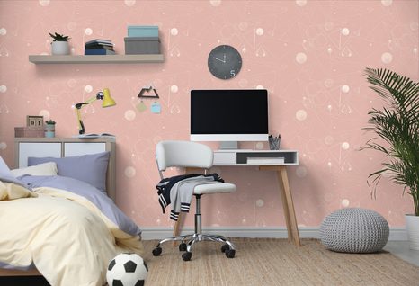 SAMOLEPÍCÍ TAPETA RŮŽOVÉ GEOMETRICKÉ VZORY - SAMOLEPÍCÍ TAPETY - TAPETY