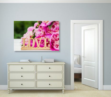 TABLOU BUJORI CU INSCRIPȚIE LOVE - TABLOURI CI CITATE ȘI INSCRIPȚII - TABLOURI